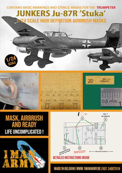 Junkers Ju87R Stuka High Definition Airbrush Masking (Trumpeter) 24DET019