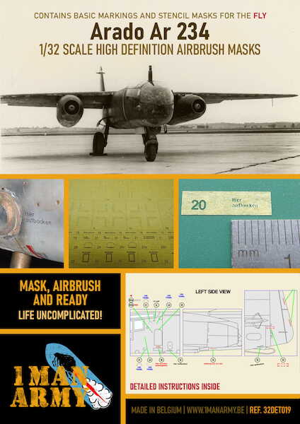 Arado AR234B-2  High Definition Airbrush Masking  (Fly)  32DET019