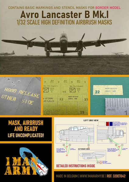 Avro Lancaster B MkI  High Definition Airbrush Masking (Border Models)  32DET042