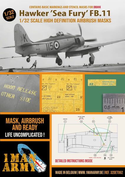 Hawker Sea Fury FB.11 High Definition Airbrush Masking (DBMK) 32DET062
