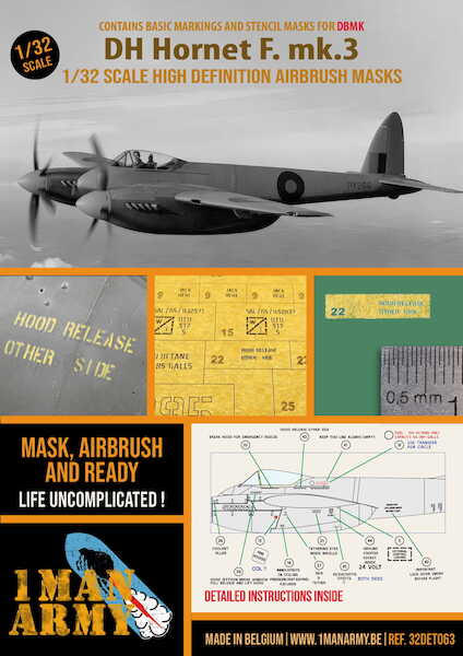 DH Hornet F.Mk.3 High Definition Airbrush Masking (DBMK) 32DET063
