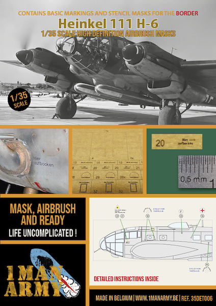 Heinkel He111H-6 High Definition Airbrush Masking (Border) 35DET006
