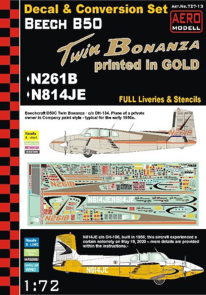 Beech 50 Late Twin Bonanza (N261B and N814JE in gold) 727-13