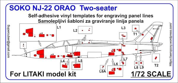 Soko NJ 22 ORAO Twoseater panel lines scribing set for LITAKI kit  Nj22panels