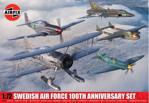 Swedish AF 100th Anniversary (Includes Gladiator, Spitfire PRXIX, P51D, Vampire T11 and J35F Draken) A40004