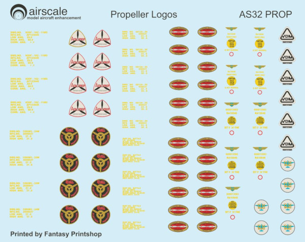 Propeller Logo's and Specification Decals AS32PROP