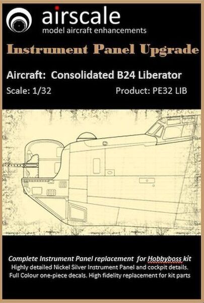 Liberator Instrument panel; Upgrade (Hobby Boss) PE32LIB