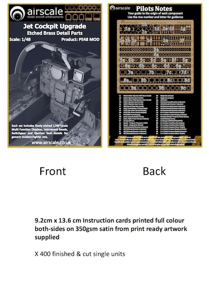 Jet Cockpit Upgrade, Etched Brass Detail parts PE48MOD