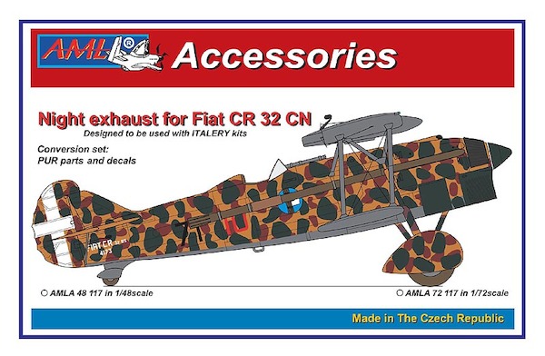 Fiat CR.32 CN night exhausts (Italeri, Supermodell) AMLA72117