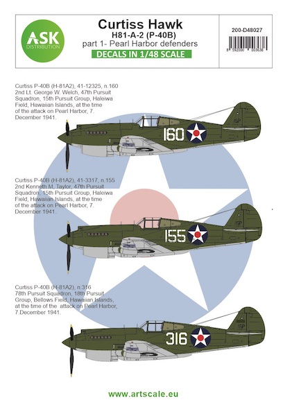 Curtiss Hawk H81-A2 (P40B)  Pearl Harbor Defenders  Part 1  200-D48027