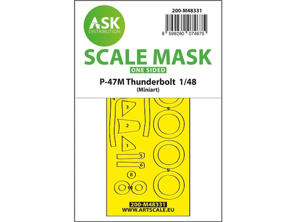 Masking Set P47M Thunderbolt Single Sided (MiniArt) 200-M48331