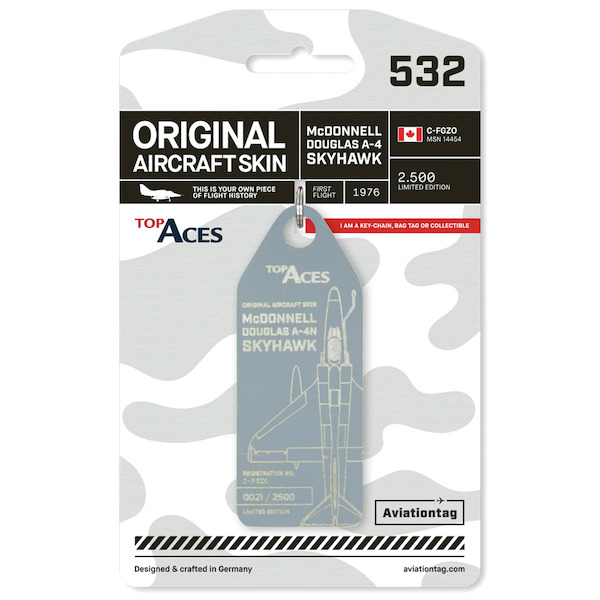 Keychain made of: Top Aces Douglas A-4 Skyhawk C-FGZO C-FGZO