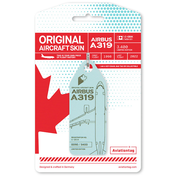 Keychain made of: Air Canada Airbus A319 C-GBIK C-GBIK