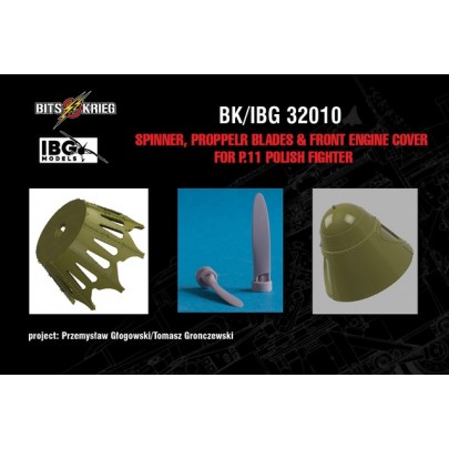 Spinner, Propeller Blades and 2 Front engine Cover for PZL P11 Polish fighter (IBG)  BK/IBG32010i