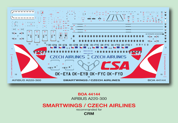 Airbus A220-300 (Smartwings with CSA livery BOA144144