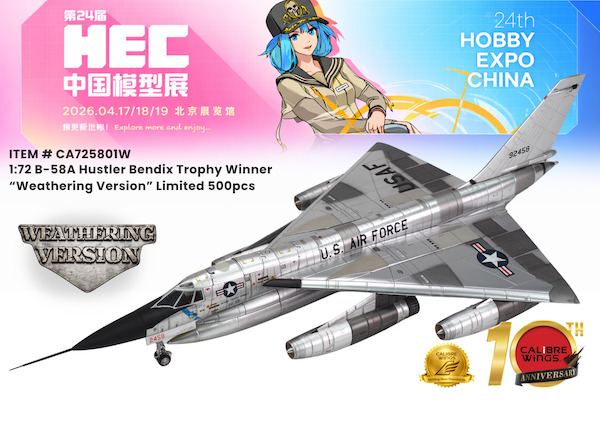 Convair B58A Hustler US Air Force 59-2458 Cowtown Hustler National USAF Wright-Patterson AFB Ohio (Weathering Version) PRE-ORDER NOW CA725801W