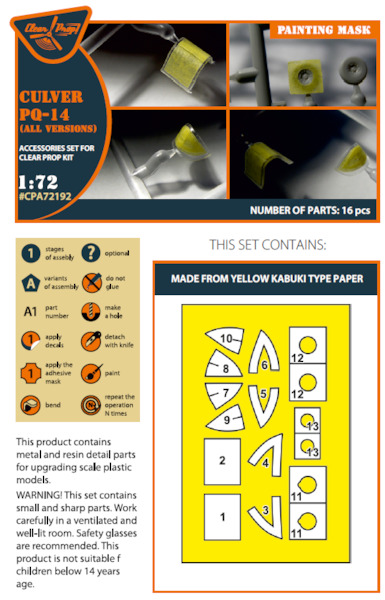 PQ14 Culver painting mask (Clearprop) CPA72192