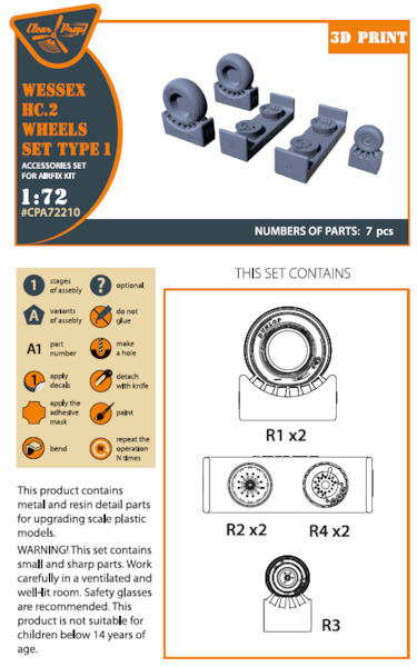 Westland Wessex HC2 wheel set type 1 (Airfix) CPA72210
