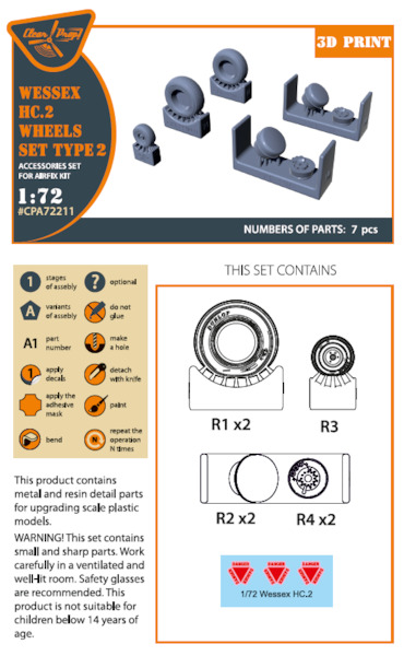 Westland Wessex HC2 wheel set type 2 (Airfix) CPA72211