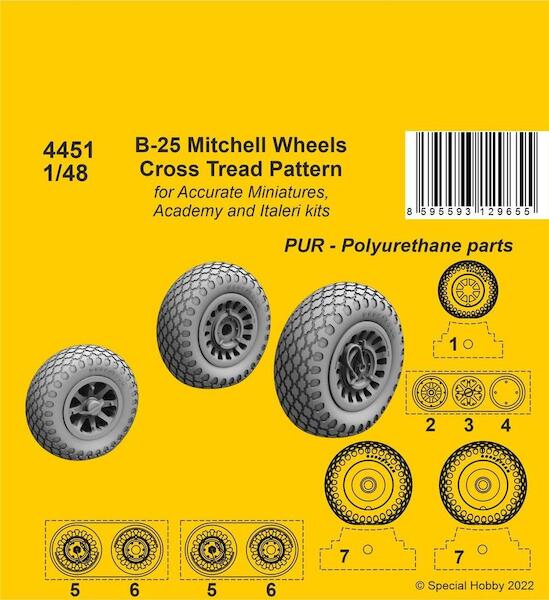B25 Mitchell Wheels/ Cross Tread Pattern  (Accurate, Academy and Italeri)  CMKA4451
