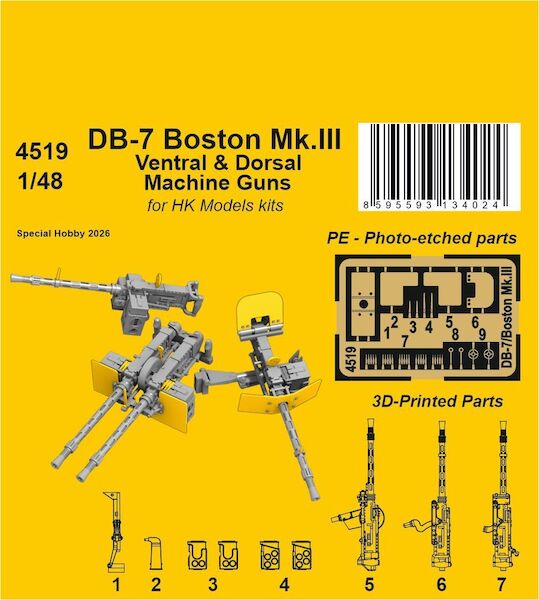 Douglas DB7 Boston MKIIIa Ventral and dorsal Machine Guns (HK Models) CMKA4519
