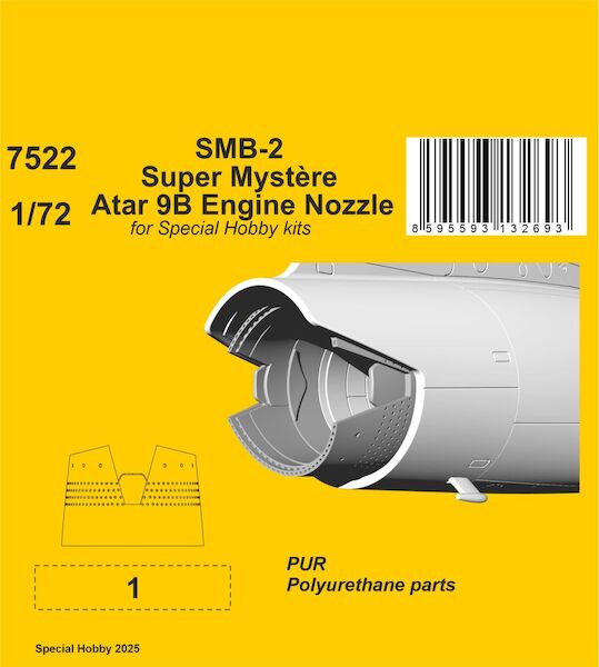 SMB-2 Super Mystère Atar 9B Engine Nozzle (Spefial Hobby) CMKA7522