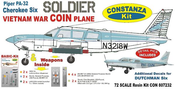 Piper PA32-300 Cherokee Six Soldier Vietnam War Coin Plane and Dutch PH-GYN CON6072032