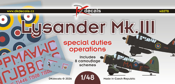 Lysander Mk.III Special Duties Operations (8 schemes) DK48078