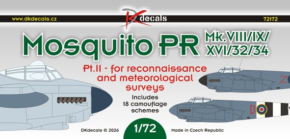 Mosquito PR Mk.VIII/IX/XVI/34, Pt.2 (18 Camouflage schemes) DK72172