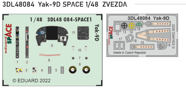 SPACE 3D Detailset Yakovlev Yak9D (Zvezda)  3DL48084