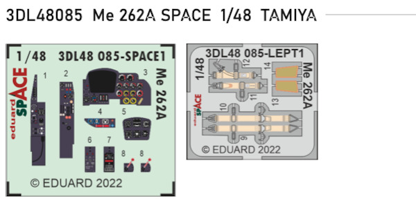 SPACE 3D Detailset Messerschmitt Me262 (Tamiya)  3DL48085