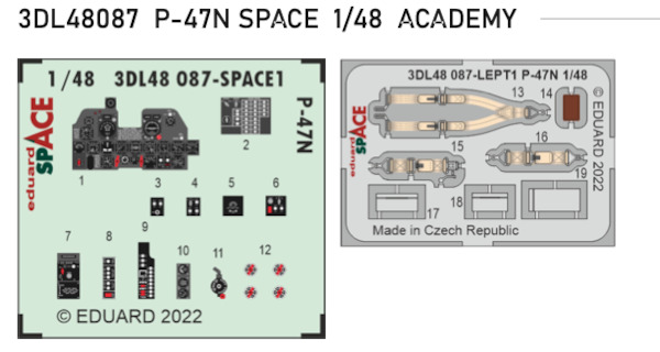 SPACE 3D Detailset P47N Thunderbolt (Academy)  3DL48087