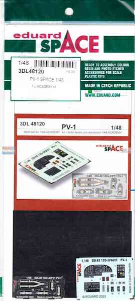 SPACE 3D Detailset  Lockheed PV1 Venture Instrument Panel and seatbelts (Revell/Academy)  3DL48120