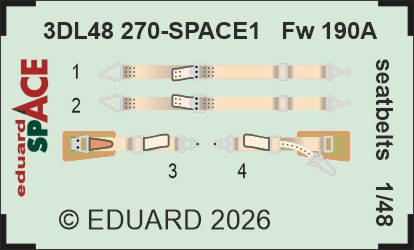 SPACE 3D Detailset Focke Wulf FW190A seatbelts (Universal) 3DL48270