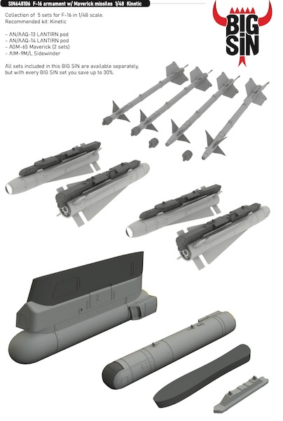 F16 Armament set with Maverick Missiles  BIG SIN648106