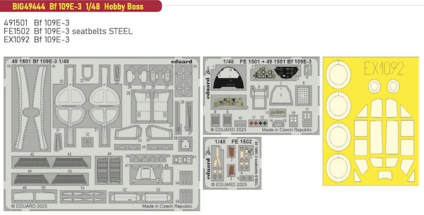 Detailset Messerschmitt BF109E-4 (Hobby Boss) BIG49444