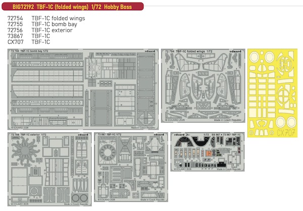 Detailset TBF-1C Avenger (Folded wings) (Hobby Boss) BIG72192