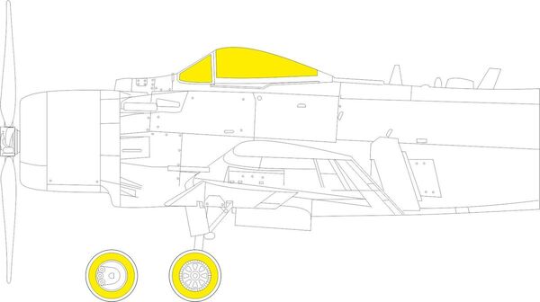 Mask Douglas A1H Skyraider Canopy and wheels (Hasegawa/Hobby 2000)  cx635