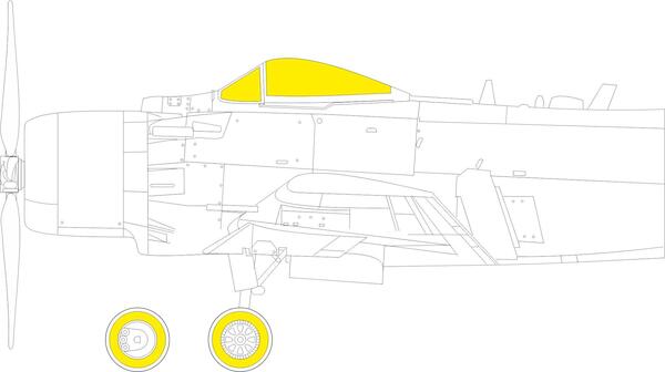 Mask Douglas A1J Skyraider Canopy and wheels (Hasegawa/Hobby 2000)  cx636