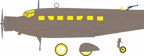 Mask Junkers Ju52/3mg4e Canopy, windows and wheels (Airfix) CX710