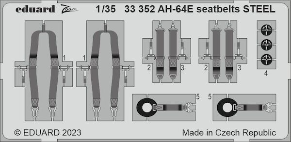 Detailset AH64E Apache Seatbelts (TAKOM)  E33-352