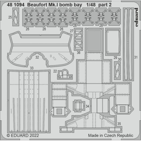 Detailset Bristol Beaufort MKI Bomb bay (ICM)  E48-1094