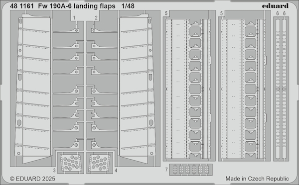 Detailset Focke Wulf FW190A-6 Landing Flaps (Eduard) E48-1161