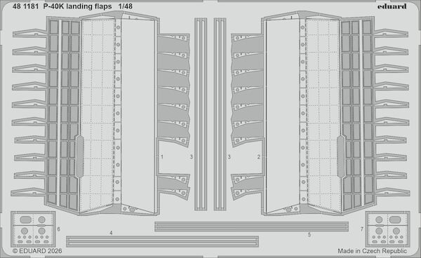 Detailset Curtiss P40K Landing Flaps (Eduard) E48-1181