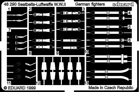 Detailset German Seatbelt Buckles (Fighters)  E48-290