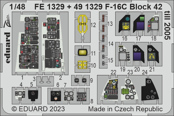 Detailset F16C Fighting Falcon Block 42 till 2005  (Kinetic)  E49-1329