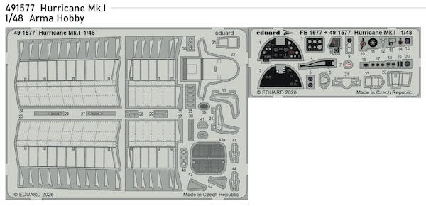 Detailset Hawker Hurricane MKI (Arma Hobby) E49-1577