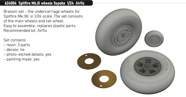 Spiftire MKIXc wheels 5 spoke (Airfix)  e624004