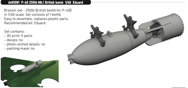 P40 250lb MK1 British Bomb (Eduard) E6481081
