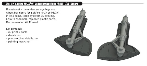 Supermarine Spitfire MKIX/XVI Undercarriage Legs (Eduard) E6481169